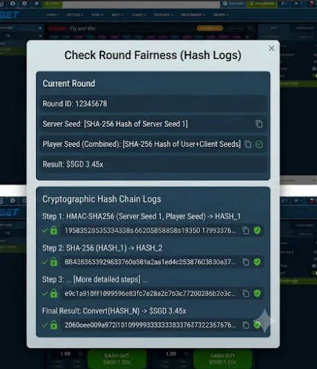 Transparency verification and Provably Fair algorithm in Aviator 1xBet